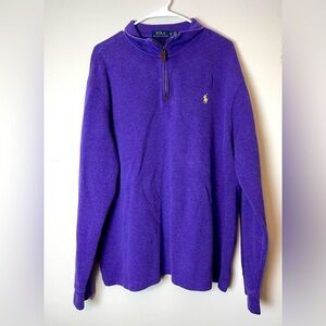 Polo Ralph‎ Lauren 1/4 Zip Pullover Sweater Men's XL Purple Long Sleeve Cozy
